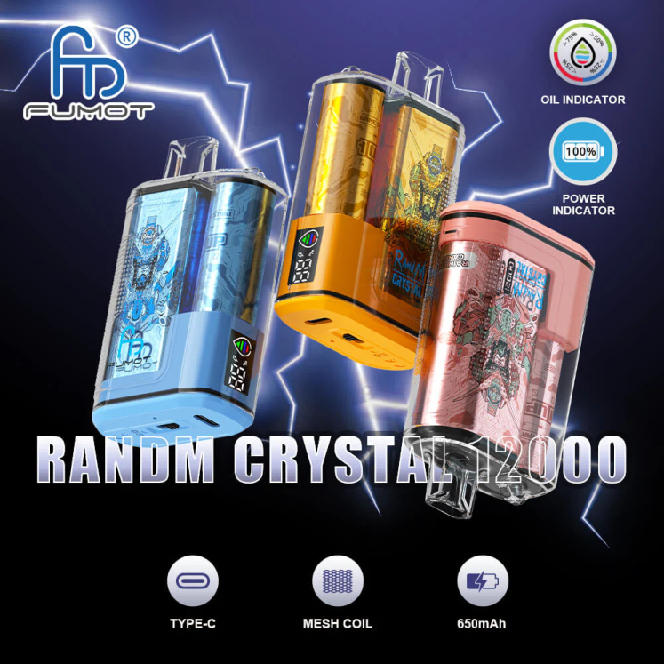 Fumot Crystal 1 gabals - 12000 vienreizējās lietošanas vape kaste 20ml - Fumot Price HZ2X2273 persiku ledus