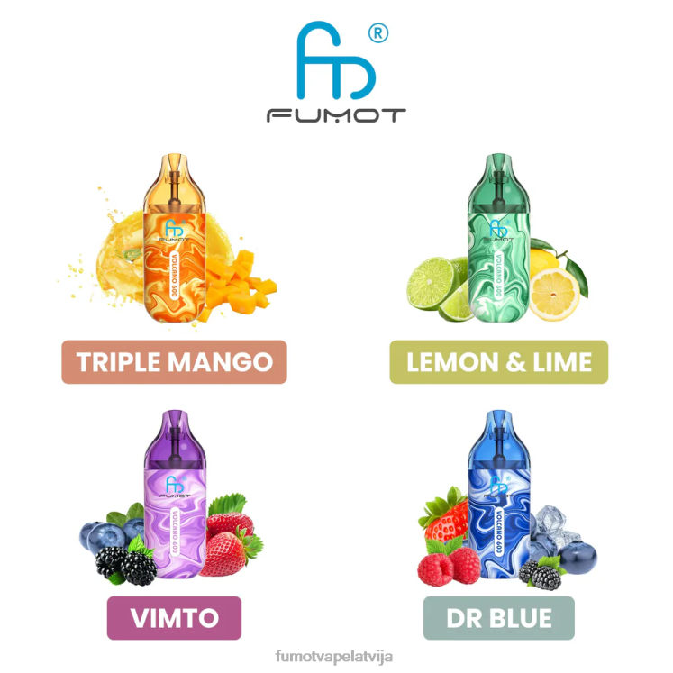 Fumot Volcano 600 tpd saderīgs vienreizējās lietošanas vape - 2ml (3 gab. komplektā) - Fumot Vape Flavors HZ2X2298 vīnogu ledus