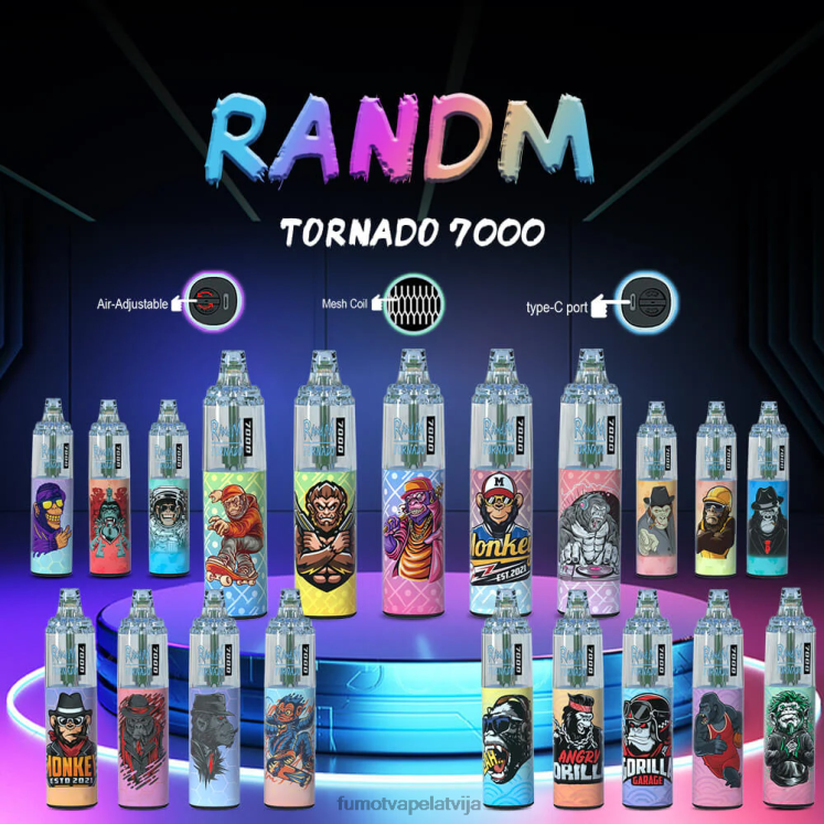 Fumot Tornado 14 ml (1 gab.) 7000 vienreizējās lietošanas vape pildspalva - Fumot Cena HZ2X2102 zemeņu kivi