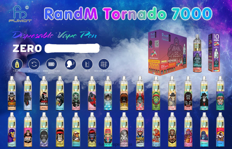 Fumot Tornado 7000 vienreizējās lietošanas vape pildspalva 0% - 14ml (1 gab.) - Fumot Cena HZ2X2532 rozā limonāde